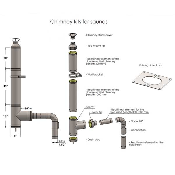 Chimney Set WITH ELBOW for Out the Side