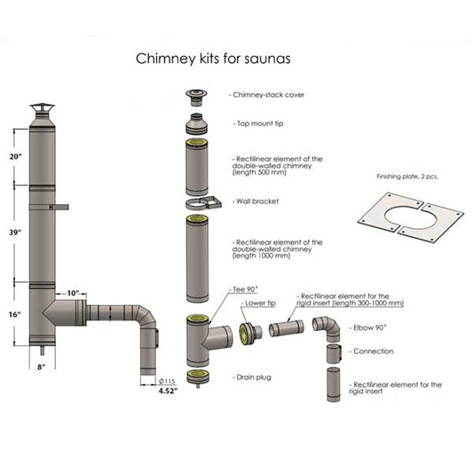 Chimney Set WITH ELBOW for Out the Side